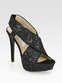 This glittery silhouette with soft suede trim and a piercing heel is the best companion for a night out. Suede-covered heel, 5 (125mm)Glitter-covered platform, 1¼ (30mm)Compares to a 3¾ heel (95mm)Glitter-coated fabric upper with suede trimLeather liningLeather and rubber solePadded insoleImported This glittery silhouette with soft suede trim and a piercing heel is the best companion for a night out. Suede-covered heel, 5 (125mm)Glitter-covered platform, 1¼ (30mm)Compares to a 3¾ heel (95mm)Glitter-coated fabric upper with suede trimLeather liningLeather and rubber solePadded insoleImported