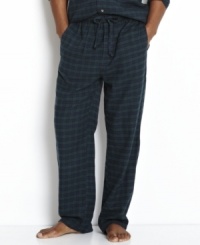 Allover plaid pajama pant by Nautica is made from 100% cotton flannel.