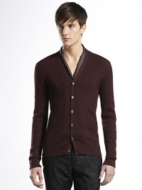 Cashmere ribbed-knit cardigan with leather tab detail on the side.V-neckFull button-downCashmereDry cleanMade in Italy Cashmere ribbed-knit cardigan with leather tab detail on the side.V-neckFull button-downCashmereDry cleanMade in Italy