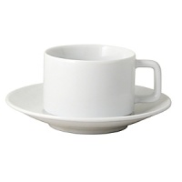 An ideal service for contemporary interiors, the simplicity of the finish resembles the weave of a natural fabric. The basis for Everyday Elegance, this versatile porcelain service offers the ability to go from day to evening with the substitution of a mug to tea cup/saucer and coupe soup to rim soup.