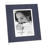 Display your treasured memories in a modern frame banded with silver and balanced with denim fabric. Display your treasured memories in a modern frame banded with silver and balanced with denim fabric.