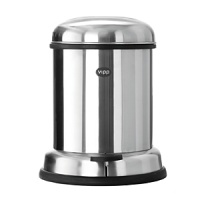 The Vipp bin is made from finest quality stainless steel and rubber. Features specially designed damper mechanism for smooth closing of lid. Customized bin liners available. Ideal for bathroom. The Vipp bin is made from finest quality stainless steel and rubber. Features specially designed damper mechanism for smooth closing of lid. Customized bin liners available. Ideal for bathroom.