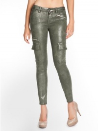 GUESS Cargo Skinny Jeans in Camo Glitter Wash