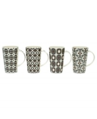 Try something exotic in your coffee and tea with the Marrakesh mugs gift set from Maxwell & Williams. A retro shape and bold graphics in white porcelain add new pep to your regular routine. Try something exotic in your coffee and tea with the Marrakesh mugs gift set from Maxwell & Williams. A retro shape and bold graphics in white porcelain add new pep to your regular routine.