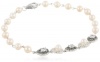 Judith Jack Pearlette Sterling Silver, Marcasite and Fresh Water Pearl Linear Line Bracelet, 7.5