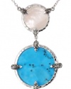 Judith Jack Coins Sterling Silver, Turquoise and Mother-of-Pearl Double Coin Pendant Necklace, 18