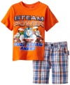 Thomas & Friends Boys 2-7 2 Piece Knit Pullover and Woven Short, Orange, 4T