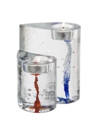 These unique votives will bathe your home in a warm glow. The halves of one heart combine for a romantic sensibility. Also makes a perfect gift! Measures: Red: 4-3/8 H; Blue: 5-7/8 H. These unique votives will bathe your home in a warm glow. The halves of one heart combine for a romantic sensibility. Also makes a perfect gift! Measures: Red: 4-3/8 H; Blue: 5-7/8 H.