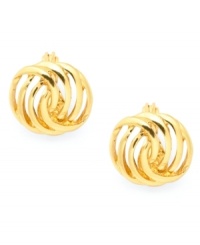 Look cute as a button in these openwork earrings from Charter Club. Crafted in gold tone mixed metal. Approximate drop: 5/8 inch. Look cute as a button in these openwork earrings from Charter Club. Crafted in gold tone mixed metal. Approximate drop: 5/8 inch.