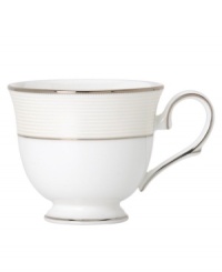 Modern yet timeless, this fine china dinnerware is sure to satisfy the style-hungry host. Simply dressed in cream and white stripes and finished with a polished platinum trim, Opal Innocence Stripe creates an ultra-chic setting to enjoy celebratory meals. Modern yet timeless, this fine china dinnerware is sure to satisfy the style-hungry host. Simply dressed in cream and white stripes and finished with a polished platinum trim, Opal Innocence Stripe creates an ultra-chic setting to enjoy celebratory meals.