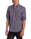 Ben Sherman Men's Long Sleeve 2 Finger Button Down Check Woven