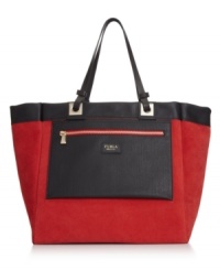Look fabulous coming or going with this chic reversible shopper from Furla. Dressed in soft, Saffiano leather with suede trim and signature detailing, it takes fashion and function to a whole new level. Look fabulous coming or going with this chic reversible shopper from Furla. Dressed in soft, Saffiano leather with suede trim and signature detailing, it takes fashion and function to a whole new level.
