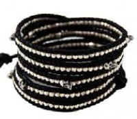 Sterling Silver Nugget & Skull Wrap Bracelet Sterling Silver Nugget & Skull Wrap Bracelet