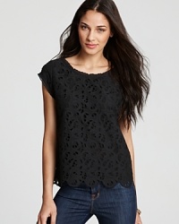 Articulated in vintage-inspired eyelet, this Joie top makes for a feminine addition to your favorite jeans. Articulated in vintage-inspired eyelet, this Joie top makes for a feminine addition to your favorite jeans.