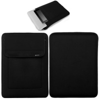 CaseCrown Neoprene Sleeve Case (Black) for 15 Inch Apple MacBook Pro with Retina Display + Pocket for iPad 4 / iPad 3