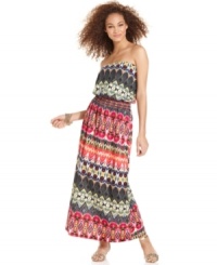 Culture meets street wear: stunning tribal-print makes this strapless maxi dress a summer must-have! From Belle Du Jour. Culture meets street wear: stunning tribal-print makes this strapless maxi dress a summer must-have! From Belle Du Jour.