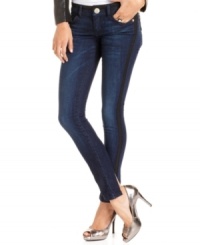 No doubt about it, tuxedo-stripe skinny jeans are the easiest route to sleek denim style. Baby Phat capitalizes on the trend by making a pair of five-pocket skinnies so streamlined, you'll want to wear them everywhere. No doubt about it, tuxedo-stripe skinny jeans are the easiest route to sleek denim style. Baby Phat capitalizes on the trend by making a pair of five-pocket skinnies so streamlined, you'll want to wear them everywhere.