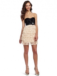 As U Wish Juniors Strapless Satin and Tulle Dress As U Wish Juniors Strapless Satin and Tulle Dress
