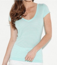 G by GUESS Caley Microstripe V-Neck Top, KEYES BLUE MULTI (LARGE) G by GUESS Caley Microstripe V-Neck Top, KEYES BLUE MULTI (LARGE)