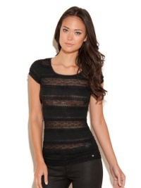 GUESS Lilly Short-Sleeve Top, JET BLACK (SMALL) GUESS Lilly Short-Sleeve Top, JET BLACK (SMALL)