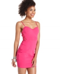 Sporting a feisty, lattice cutout design -- plus a sleek and snug fit -- this dress from Say What? is a hot pick for date night! Sporting a feisty, lattice cutout design -- plus a sleek and snug fit -- this dress from Say What? is a hot pick for date night!