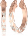 Rose Gold Plated Sterling Silver Square Tube Hoop Earrings