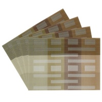 Benson Mills Illusions Geometric shapes Woven Vinyl Placemats, Taupe, Set of 4 Benson Mills Illusions Geometric shapes Woven Vinyl Placemats, Taupe, Set of 4