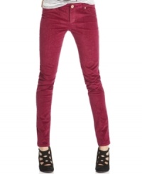 Dress them up or dress them down! These skinny-leg soft corduroy pants from Tinseltown sports a glittery finish and tons of flair. Dress them up or dress them down! These skinny-leg soft corduroy pants from Tinseltown sports a glittery finish and tons of flair.
