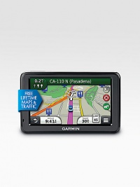 Whether you're driving through an unfamiliar city or on your daily commute, the nüvi 2455LMT makes your trip easier than ever. Garmin Guidance 2.0's intuitive interface greets you with two simple choices: Where To? and View Map. Touch the screen to easily look up addresses and to be guided to your destination with voice-prompted, turn-by-turn directions. Plus, with free lifetime traffic updates from 3D Traffic, nüvi's most extensive traffic avoidance system, helps avoid delays. Whether you're driving through an unfamiliar city or on your daily commute, the nüvi 2455LMT makes your trip easier than ever. Garmin Guidance 2.0's intuitive interface greets you with two simple choices: Where To? and View Map. Touch the screen to easily look up addresses and to be guided to your destination with voice-prompted, turn-by-turn directions. Plus, with free lifetime traffic updates from 3D Traffic, nüvi's most extensive traffic avoidance system, helps avoid delays.