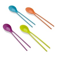 This clever dining solution from DCI works double duty with chopsticks and a spoon in one easy-to-use design. This clever dining solution from DCI works double duty with chopsticks and a spoon in one easy-to-use design.