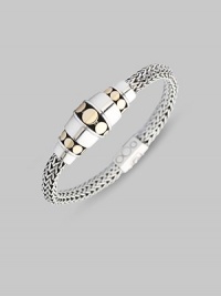 From The Dot Deco Collection. A signature sterling silver chain with 18K yellow dotted station.18K yellow gold Sterling silver Length, about 7¼ Width, about ¼ Clasp closure Made in Bali 
