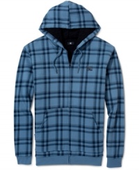 Add some flair to your hoodie collection with this plaid fleece zip-up by DC Shoes. Add some flair to your hoodie collection with this plaid fleece zip-up by DC Shoes.