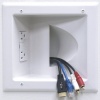 Datacomm 45-0041-WH Recessed Low Voltage Media Plate with Duplex Surge Suppressor, White