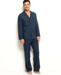 Lounge in style with this comfortable pajama set by Club Room. Lounge in style with this comfortable pajama set by Club Room.