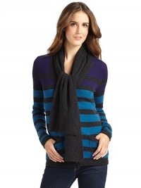 THE LOOKMultistriped designTie-neckButton frontLong sleevesDual front patch pocketsTHE FITAbout 25 from shoulder to hemTHE MATERIALCashmereCARE & ORIGINDry cleanImportedModel shown is 5'11 (180cm) wearing US size Small. THE LOOKMultistriped designTie-neckButton frontLong sleevesDual front patch pocketsTHE FITAbout 25 from shoulder to hemTHE MATERIALCashmereCARE & ORIGINDry cleanImportedModel shown is 5'11 (180cm) wearing US size Small.