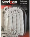 Verizon TL96175 12 Foot Coil Phone Cord (White)
