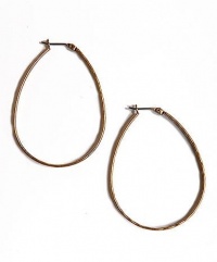 LUCKY BRAND Gold-Tone Medium Oblong Hoop Earrings LUCKY BRAND Gold-Tone Medium Oblong Hoop Earrings