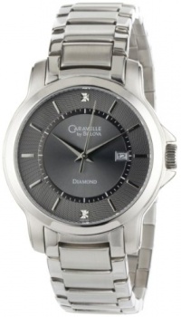 Caravelle by Bulova Men's 43D102 Distinctive Grey Diamond Dial Watch Caravelle by Bulova Men's 43D102 Distinctive Grey Diamond Dial Watch