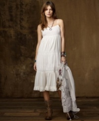 A modern expression of vintage romance, Denim & Supply Ralph Lauren's ethereal dress features ruffles and lace that look lovely on their own and impossibly hip when layered with chic accessories. A modern expression of vintage romance, Denim & Supply Ralph Lauren's ethereal dress features ruffles and lace that look lovely on their own and impossibly hip when layered with chic accessories.