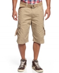Long lasting. Stay relaxed all day in these comfortable cargo shorts from Ecko Unlimited.