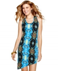 A sharp, asymmetrical hem creates a chic design while the striking print on this dress from Planet Gold totally wakes up your weekend look! A sharp, asymmetrical hem creates a chic design while the striking print on this dress from Planet Gold totally wakes up your weekend look!