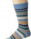 Pact Men's All Over Blue Stripe Crew Sock