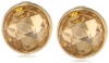 Anne Klein Loretto Gold-Tone Brown Round Clip-On Earrings