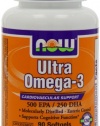 NOW Foods Ultra Omega 3 Fish Oil, 90 Softgels