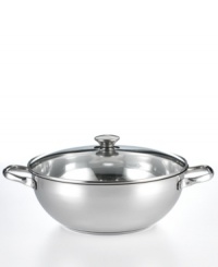 Take your culinary cues from Wolfgang Puck, one of the world's top chefs. The spectacular chef's pot is perfect for everyday and gourmet cooking, crafted in beautiful, polished 18/10 stainless steel with an encapsulated aluminum core to help conduct heat. Limited lifetime warranty. Take your culinary cues from Wolfgang Puck, one of the world's top chefs. The spectacular chef's pot is perfect for everyday and gourmet cooking, crafted in beautiful, polished 18/10 stainless steel with an encapsulated aluminum core to help conduct heat. Limited lifetime warranty.