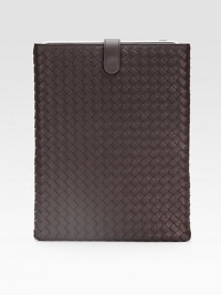 Tote your iPad® in style with this slim case crafted from rich woven leather.Snap closure Cotton lining 8W X 11H X 1D Made in Italy
