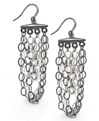 Chains & links are totally on-trend. Alfani's chic style combines a silver and hematite-plated mixed metal setting on ear wire for an effortless addition to your collection. Approximate drop: 2-1/2 inches. Chains & links are totally on-trend. Alfani's chic style combines a silver and hematite-plated mixed metal setting on ear wire for an effortless addition to your collection. Approximate drop: 2-1/2 inches.