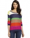 Splendid Women's Seaside Stripe Sweater, Passion Fruit, X-Small