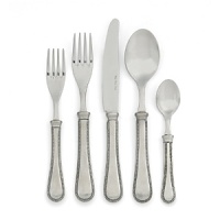 Smooth round shapes and beaded edges demonstrate the detailed craft of Arte Italica in this exceptional flatware place setting set.