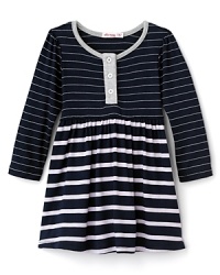 A sporty classic, Little Ella's features slightly puffed sleeves and varying stripes. A sporty classic, Little Ella's features slightly puffed sleeves and varying stripes.